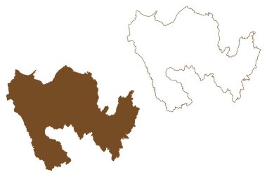 Fetlar Adası (Büyük Britanya Birleşik Krallığı ve Kuzey İrlanda, İskoçya, Shetland Adaları) harita vektör çizimi, Fetlar haritasının karalama çizimi