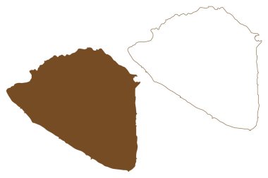 Helgoya Adası (Norveç Krallığı) harita vektör çizimi, çizim Helgoya haritası