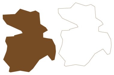 Danimarka adası (Norveç Krallığı, Svalbard takımadaları) harita vektör çizimi, çizim çizimi Danes haritası