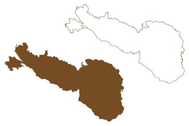 Rennesoy Adası (Norveç Krallığı) harita vektör çizimi, çizim çizimi Rennesoy haritası