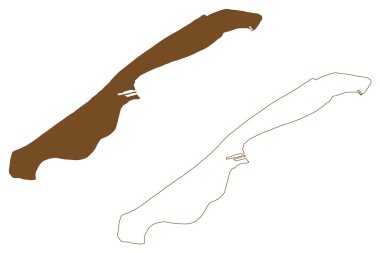 Vlieland Adası (Hollanda Krallığı, Batı Frizya Adaları) harita vektör çizimi, karalama çizimi Vlieland haritası