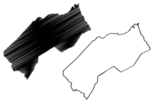 Marcionilio Souza市 巴伊亚州 巴西市 巴西联邦共和国 地图矢量图解 速写草图 — 图库矢量图片