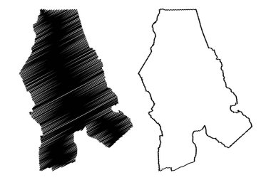 Mucuge Belediyesi (Bahia Eyaleti, Brezilya Belediyeleri, Brezilya Federatif Cumhuriyeti) harita vektör çizimi, çizim Mucuge haritası