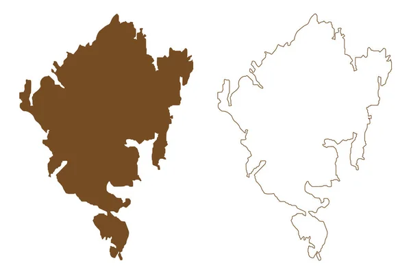 拉尔斯莫岛 芬兰共和国 地图矢量图解 草签草图 — 图库矢量图片