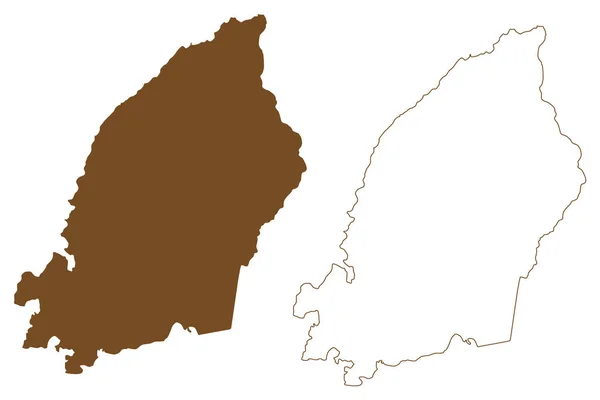 Stortervolandet Wyspa Republika Finlandii Mapa Wektor Ilustracja Skecz Bazgroły Stortervolandet — Wektor stockowy
