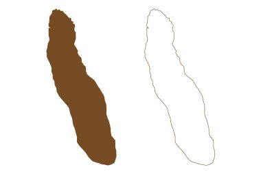 Kunoy Adası (Danimarka Krallığı, Faroe Adaları) harita vektör çizimi, çizim Kunoy haritası