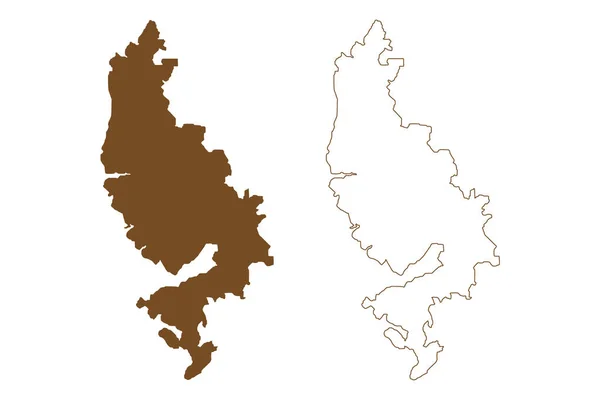 Emasalo Ilha Emsalo República Finlândia Mapa Ilustração Vetorial Esboço Rabiscos — Vetor de Stock