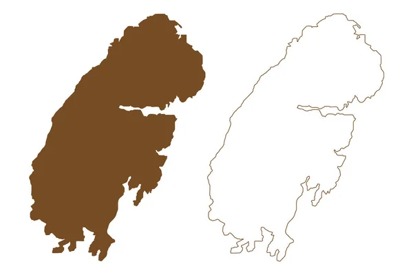 ストルモッラ島 ノルウェー王国 地図ベクトル図 スケッチブック Stormolla Map — ストックベクタ