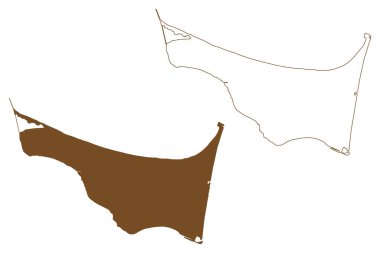 Sobieszewo Adası (Polonya Cumhuriyeti, Gdansk Körfezi, Baltık Denizi) harita vektör çizimi, karalama çizimi Sobieszewo haritası