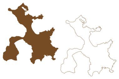 Stronsay adası (İngiltere Birleşik Krallığı ve Kuzey İrlanda, İskoçya, Orkney) harita vektör çizimi, Stronsay haritasının çizim adası