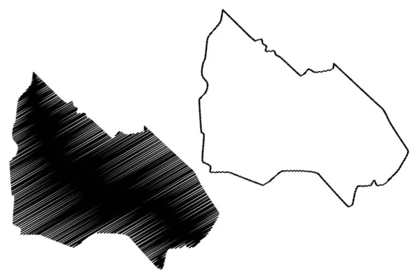 Palmeira Dos Indios市 阿拉戈斯州 巴西市 巴西联邦共和国 地图矢量图解 手绘草图Palmeira Dos Indios地图 — 图库矢量图片