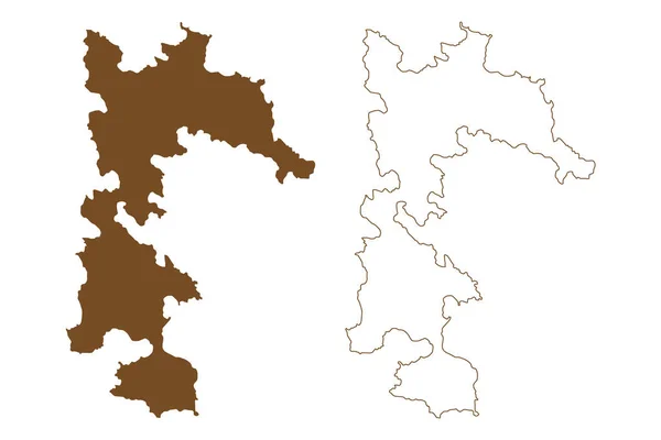 Île Patmos République Hellénique Grèce Île Grecque Illustration Vectorielle Carte — Image vectorielle