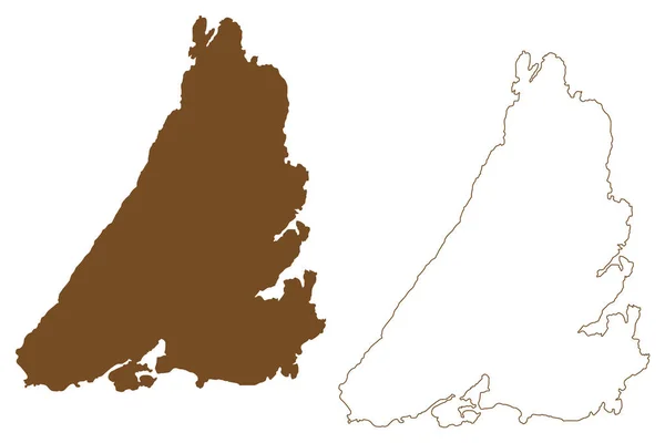 Vato Island Kingdom Sweden Map Vector Illustration Scribble Sketch Map — стоковий вектор