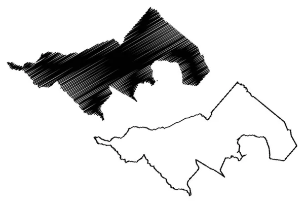 ピラール自治体 アラゴアス州 ブラジルの自治体 ブラジル連邦共和国 地図ベクトル図 スクリブルスケッチピラール地図 — ストックベクタ