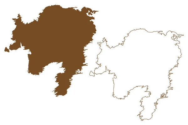 Bjorko Island Δημοκρατία Της Φινλανδίας Χάρτη Διανυσματική Απεικόνιση Scribble Sketch — Διανυσματικό Αρχείο