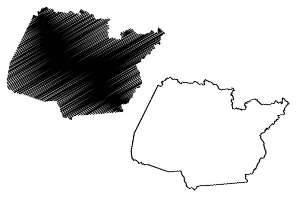 ピリティバ自治体 バイーア州 ブラジルの自治体 ブラジル連邦共和国 地図ベクトル図 スクリブルスケッチピリティバ地図 — ストックベクタ