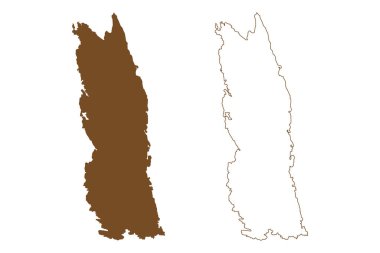 Sandoyna Adası (Norveç Krallığı) harita vektör çizimi, çizim Sandoya haritası