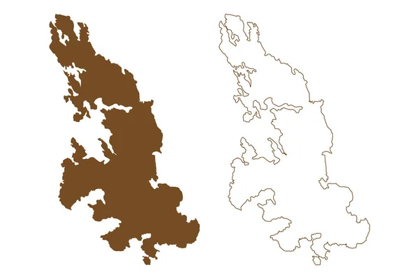 Ilha Vartsala República Finlândia Mapa Ilustração Vetorial Esboço Rabiscos Vartsala — Vetor de Stock