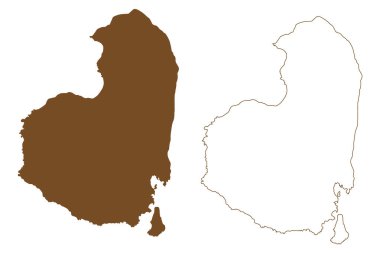 Eigg Adası (Büyük Britanya Birleşik Krallığı ve Kuzey İrlanda, İskoçya, İç Hebrides) harita vektör çizimi, Eige harita adasının karalama çizimi