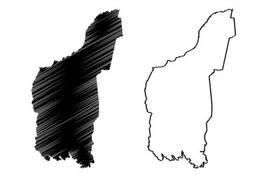 Quixabeira belediyesi (Bahia Eyaleti, Brezilya Federatif Cumhuriyeti) harita vektör ilüstrasyonu, kroki Quixabeira haritası