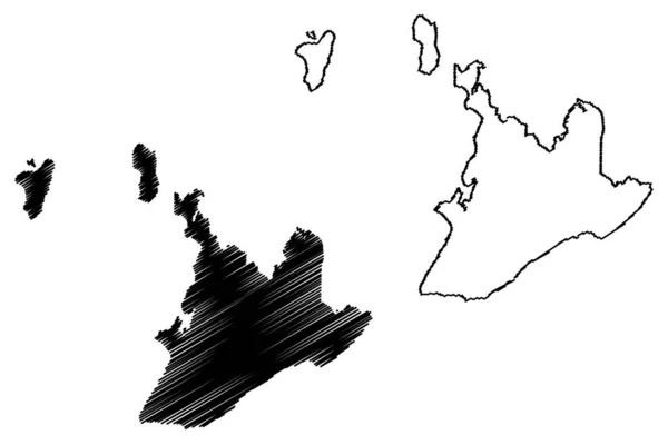 Salvador Municipalité Bahia État Municipalités Brésil République Fédérative Brésil Carte — Image vectorielle