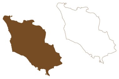 Sandhamn Adası (İsveç Krallığı) harita vektör çizimi, çizim çizimi Sandon haritası