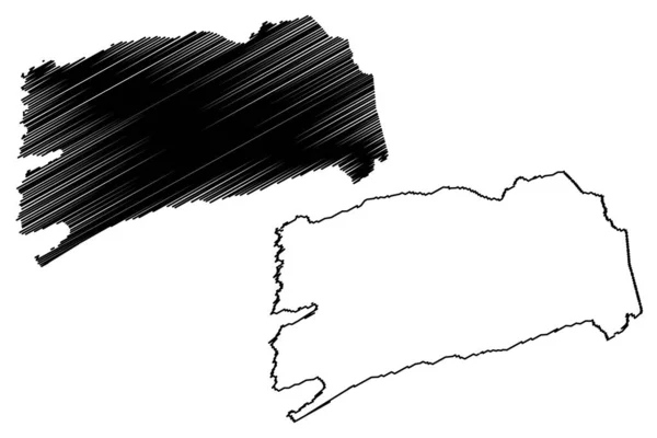 サンディエリオ自治体 バイーア州 ブラジルの自治体 ブラジル連邦共和国 地図ベクトル図 スクリブルスケッチサンディエリオ地図 — ストックベクタ