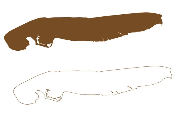 Isla Norderney República Federal Alemania Islas Frisia Oriental Mapa Vector — Archivo Imágenes Vectoriales