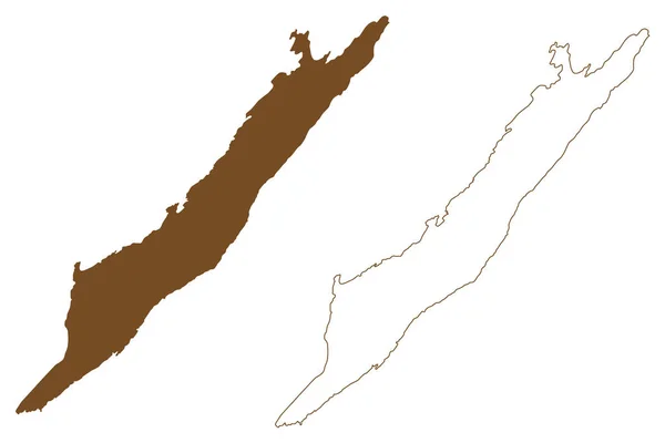 Острів Лісмор Велика Британія Північна Ірландія Шотландія Картографічна Ілюстрація Скетч — стоковий вектор