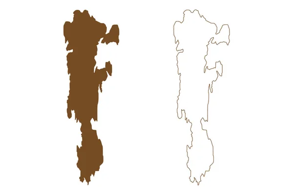 เกาะโทโจเมะ ราชอาณาจ กรนอร เวย ภาพเวกเตอร แผนท สเก กษร แผนท โทโจเมะ — ภาพเวกเตอร์สต็อก