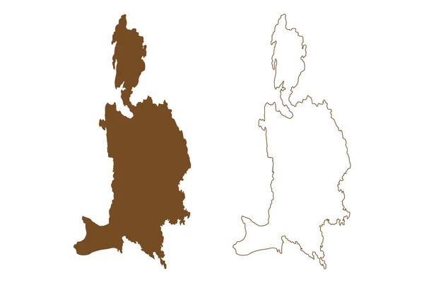 Isla Toro Reino Suecia Mapa Vector Ilustración Boceto Garabato Mapa — Archivo Imágenes Vectoriales