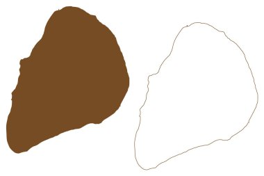 Aldra adası (Norveç Krallığı) harita vektör çizimi, çizim Aldra haritası