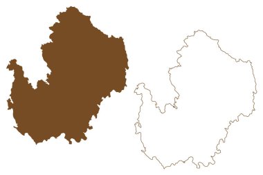 Finnoy Adası (Norveç Krallığı) harita vektör çizimi, karalama Finnoy haritası