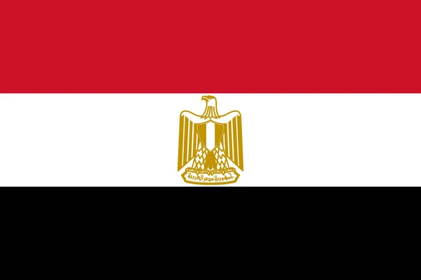 Drapeau National République Arabe Égypte Drapeau Tricolore Rouge Blanc Noir — Image vectorielle