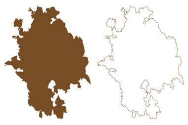 Kumlinge Adası (Finlandiya Cumhuriyeti, Aland Adaları) harita vektör çizimi, çizim çizimi Kumlinge haritası