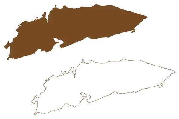Isla Meloya Reino Noruega Mapa Vector Ilustración Boceto Garabato Meloya — Vector de stock
