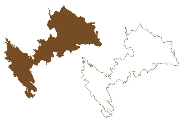 Wyspa Munapirtti Republika Finlandii Mapa Wektor Ilustracja Skecz Bazgroły Munapirtti — Wektor stockowy