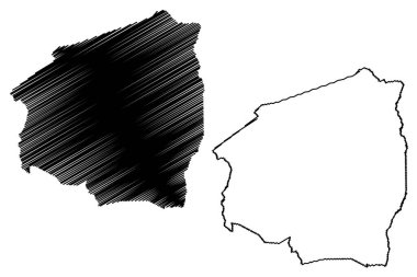 Uaua Belediyesi (Bahia Eyaleti, Brezilya Belediyeleri, Brezilya Federatif Cumhuriyeti) harita vektör çizimi, çizim Uaua haritası