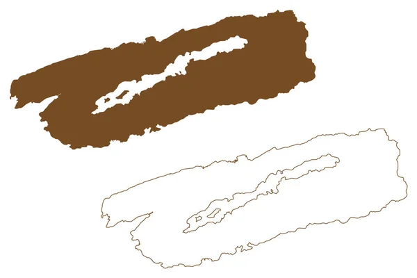 Ilha Kakskerta República Finlândia Mapa Ilustração Vetorial Esboço Rabiscos Kakskerta —  Vetores de Stock