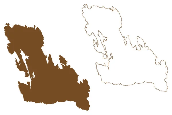 グレート ベルネラ島 グレートブリテン島と北アイルランド島 スコットランド 地図ベクトル図 スケッチブックグレート ベルネラ島地図 — ストックベクタ