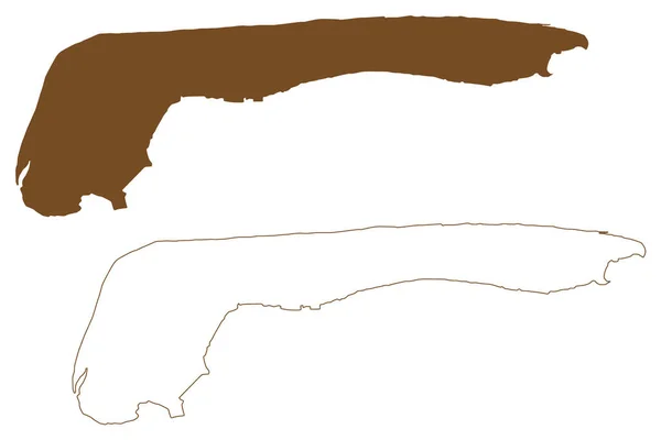 Langeoog Wyspa Republika Federalna Niemiec Wyspy Wschodniofryzyjskie Mapa Wektor Ilustracja — Wektor stockowy