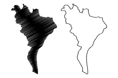 Falster Adası (Danimarka, Baltık Denizi) harita vektör çizimi, çizim Falster haritası