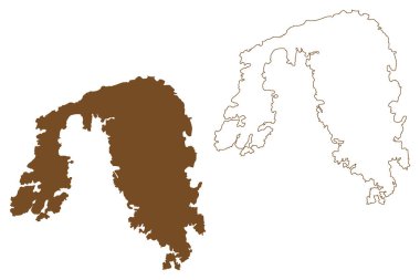 Eigeroya adası (Norveç Krallığı) harita vektör çizimi, çizim Eigeroya haritası