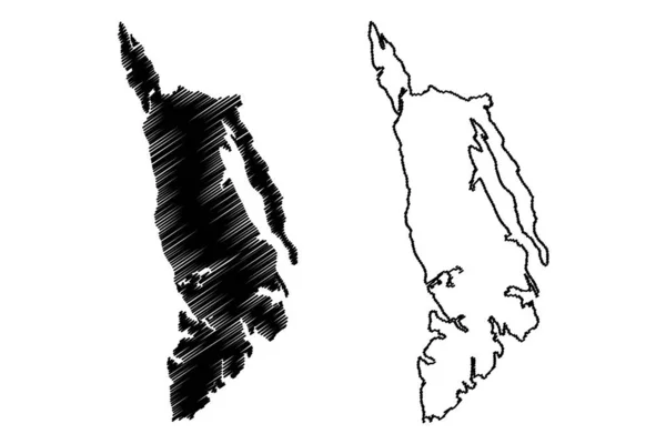 アドミラルティ島 アメリカ アラスカ アメリカ 地図ベクトル図 スケッチブック アドミラルティ島国立記念碑地図 — ストックベクタ