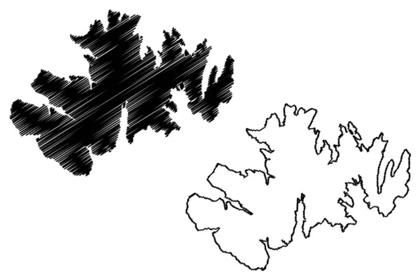 Иллюстрация Векторной Карты Острова Афогнак Соединенные Штаты Америки Северная Америка — стоковый вектор