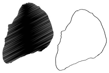 Aldra adası (Norveç Krallığı) harita vektör çizimi, çizim Aldra haritası