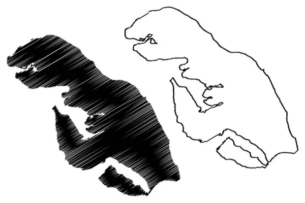 Als Island Denmark Baltic Sea Map Vector Illustration Scribble Sketch — Stock vektor