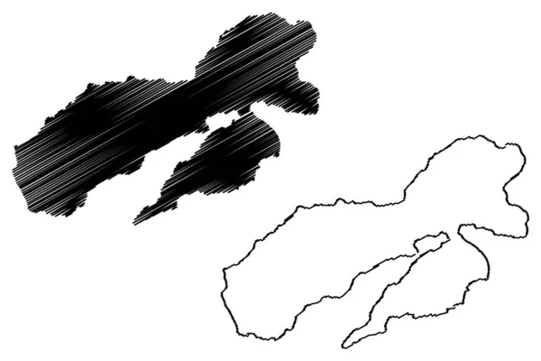 アンボン島 インドネシア共和国 東南アジア マルーク諸島 地図ベクトル図 スケッチブルなスケッチアンボン地図 — ストックベクタ