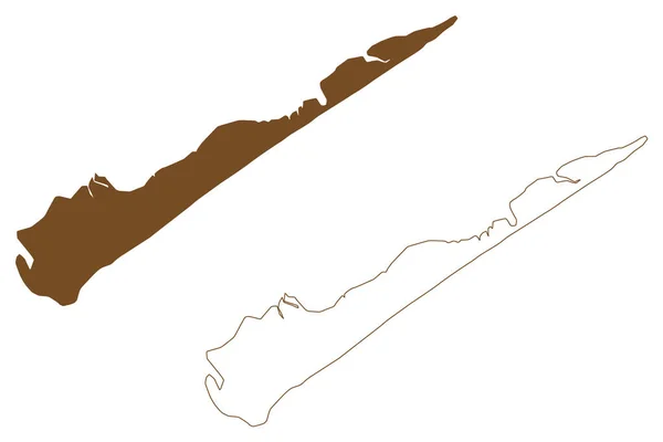 Armona岛 葡萄牙 葡萄牙共和国 地图矢量图解 速写草图Ilha Armona地图 — 图库矢量图片