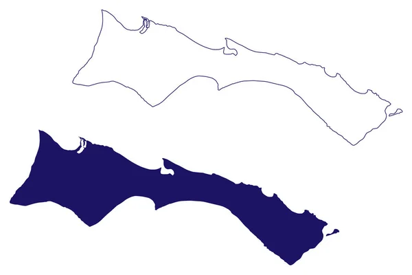 Majaguana Wyspa Państwo Bahamów Ameryka Środkowa Wyspy Karaibskie Mapa Wektor — Wektor stockowy